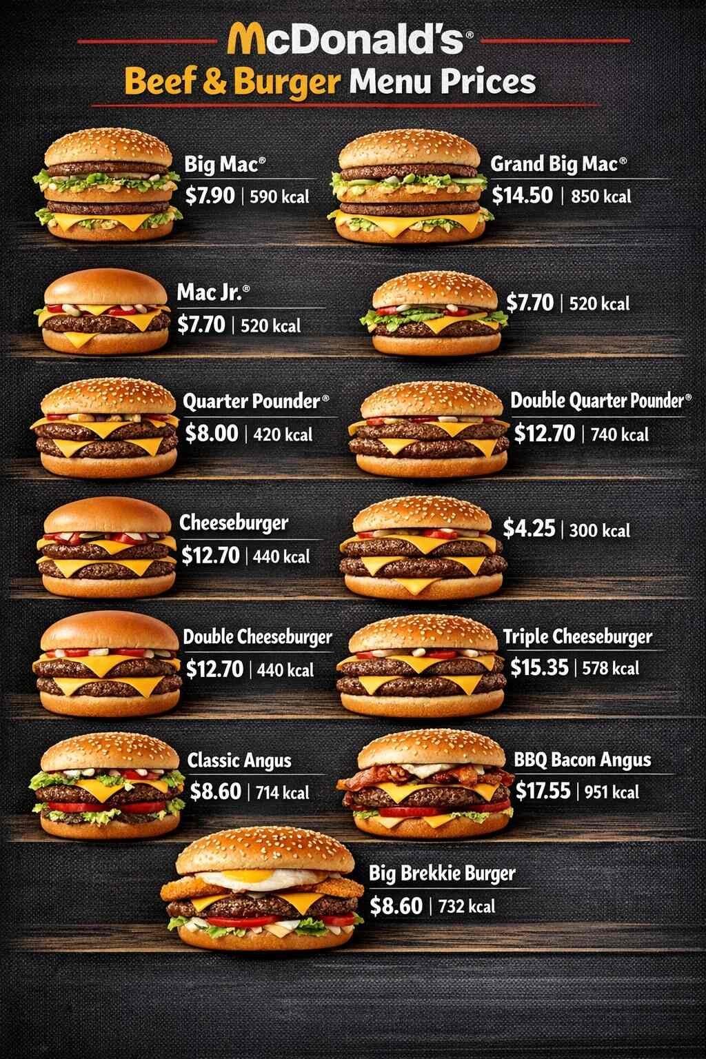 Mcdonald's Beef Menu